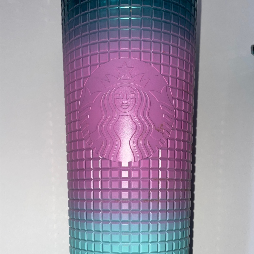 NWT Starbucks Pink & Teal Textured Tumbler.  24oz. - Picture 3 of 5